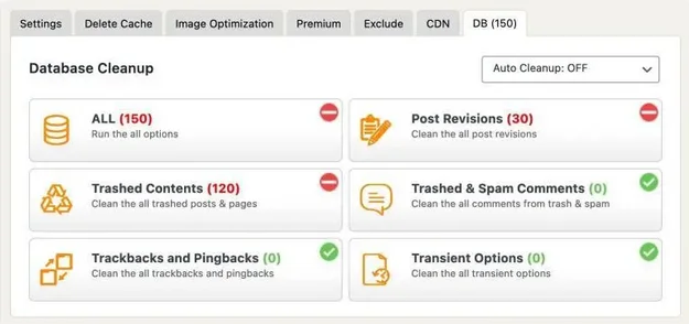 WP Fastest Cache - DB